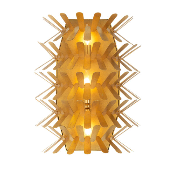 Spur 20-in 3 Light Oxidized Gold Leaf Wall Sconce