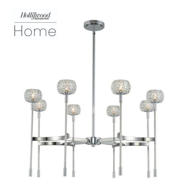 Mae 32-in 8 Light Polished Chrome Chandelier