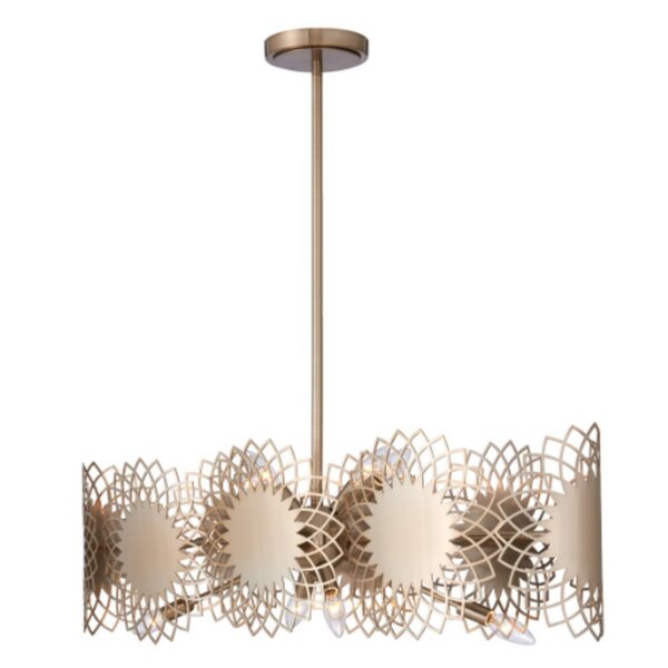 Helia 38-in 8 Light Brushed Champagne Gold Linear Pendant