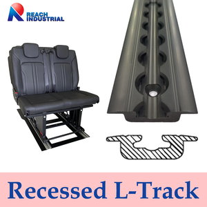 Black Anodized Flush Mount Recessed L-Track Surface Floor Mount- Aluminum Cargo L Track Rail Vans & RV Sofa & Seat Mounting