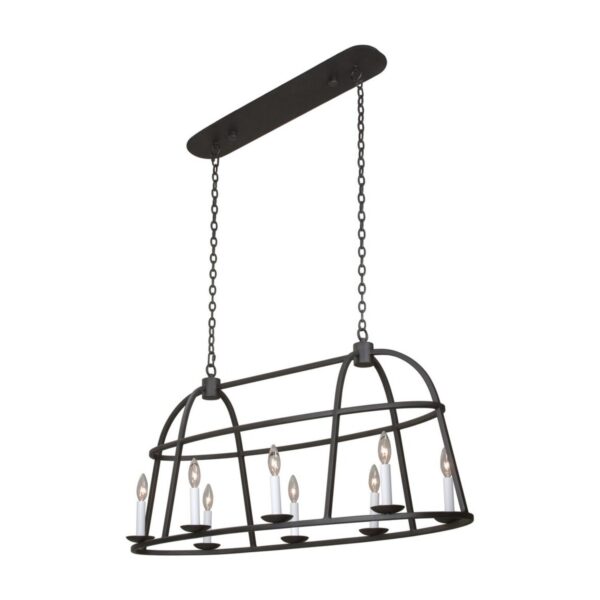 Wickenburg 42-in 8 Light Black Iron Linear Pendant