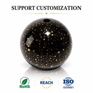 Customized China Manufacturer OEM Hand Blown Painted Black Glass Globe Cover