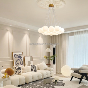 French Living Room Main Lamp Magic Bean Cloud Moon Lamp Planet Bulb Pendant Glass