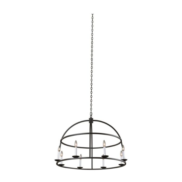 Wickenburg 34-in 8 Light Black Iron Chandelier