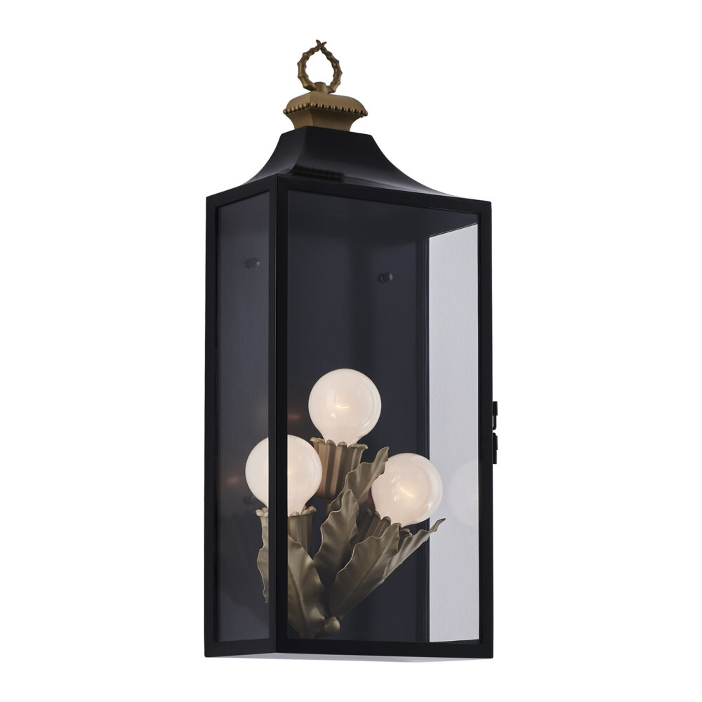 Architectural wet-location outdoor wall sconce lantern in Matte Black finish by KALCO Lighting