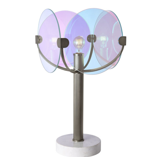 Chroma 13.25-in 1 Light Satin Nickel Table Lamp