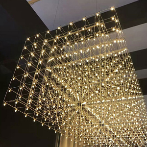 Modern Hotel Lobby Villa Decoration Pendant Light Custom Large Project LED Glass Chandelier