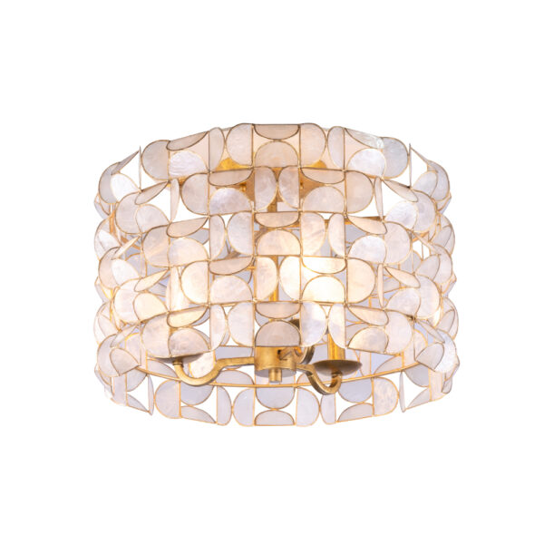 Architectural Crescent Flush Mount in Oxidized Gold Leaf finish