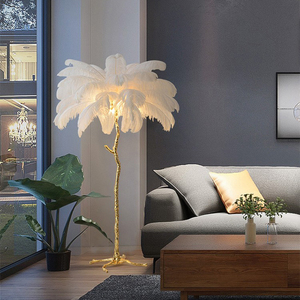 America Room Vibe Corner RGB Luxury Modern Nordic Ostrich Feather Floor Lamp