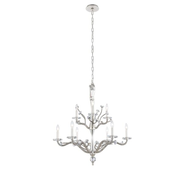 Venus 32-in 9 Light Pewter Tiered Chandelier